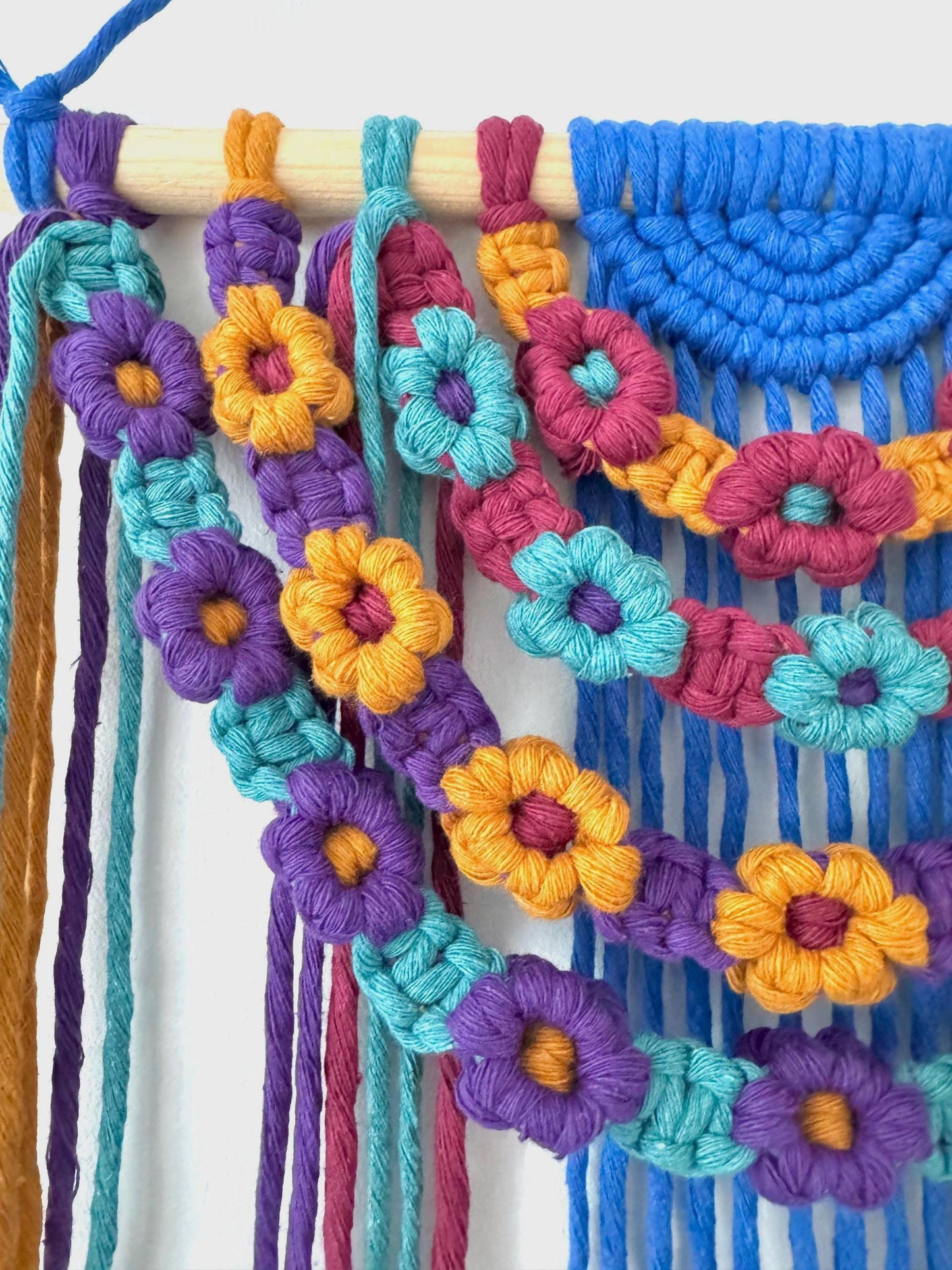 Floral Macrame Wall Hanging | Colourful Boho Home Decor