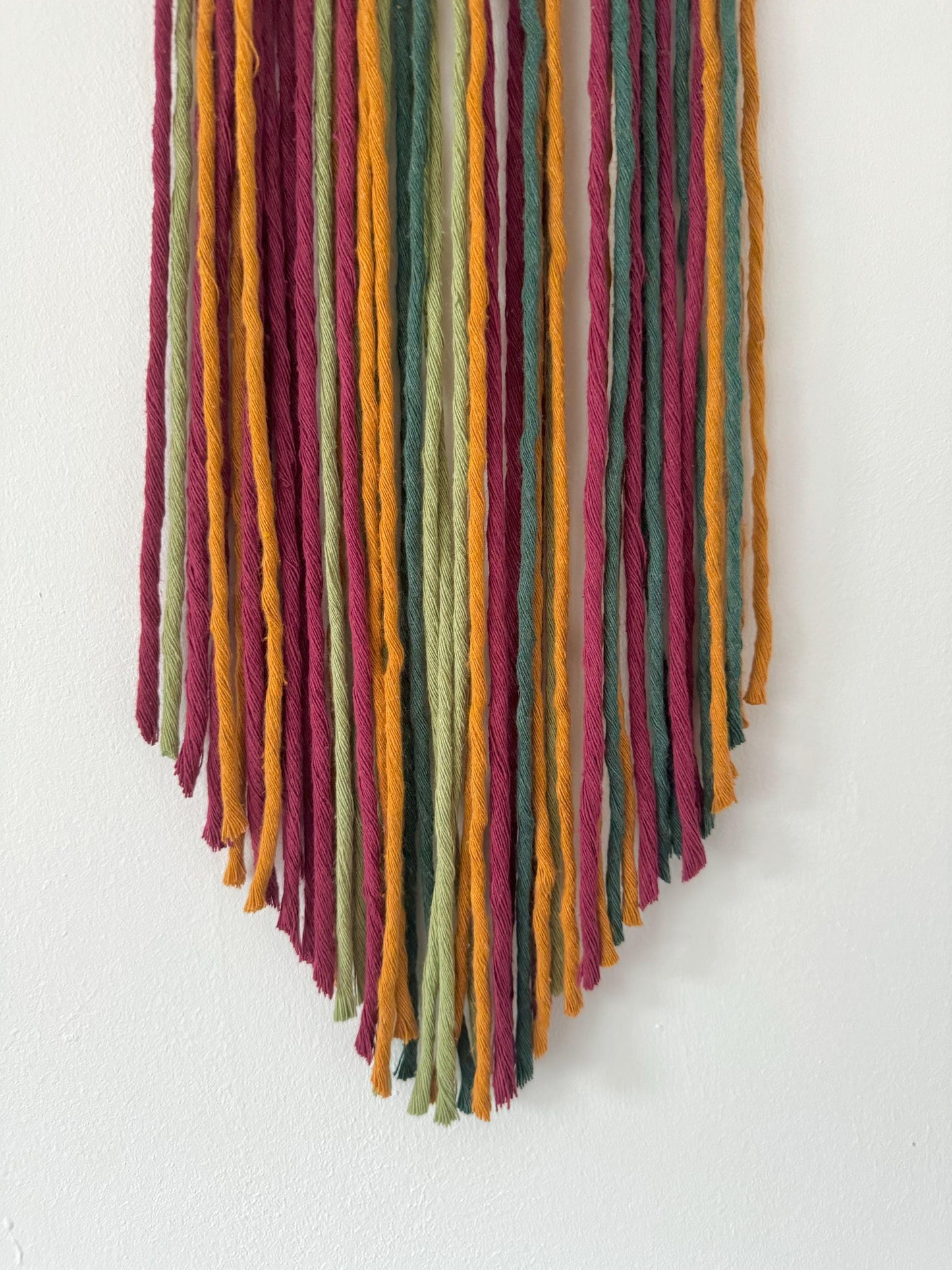 Autumn Macrame Tree of Life | Colourful Boho Wall Hanging with Cotton Cord