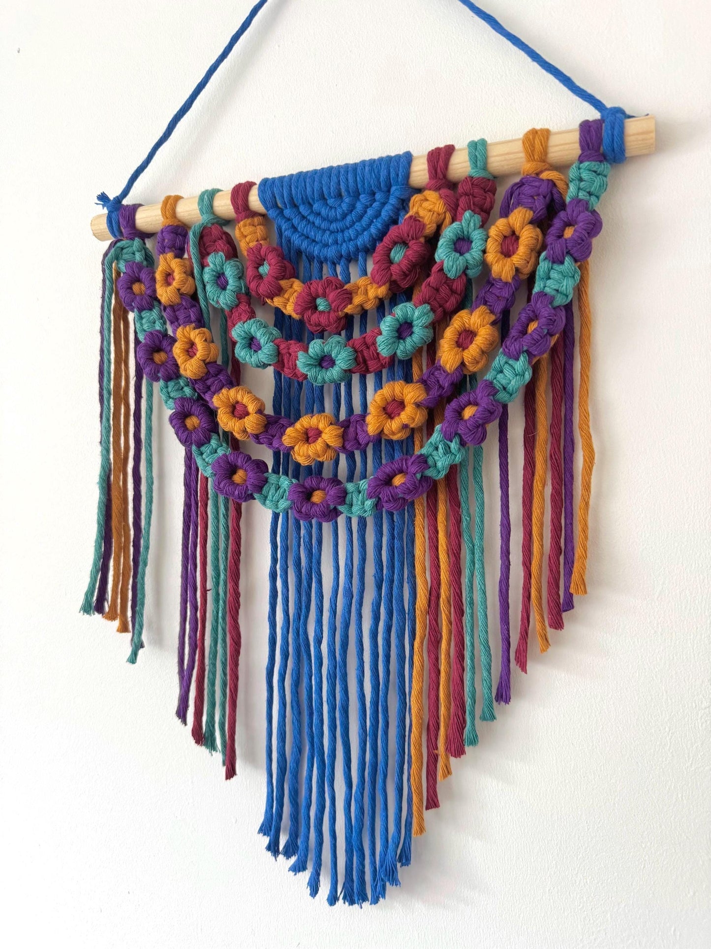 Floral Macrame Wall Hanging | Colourful Boho Home Decor