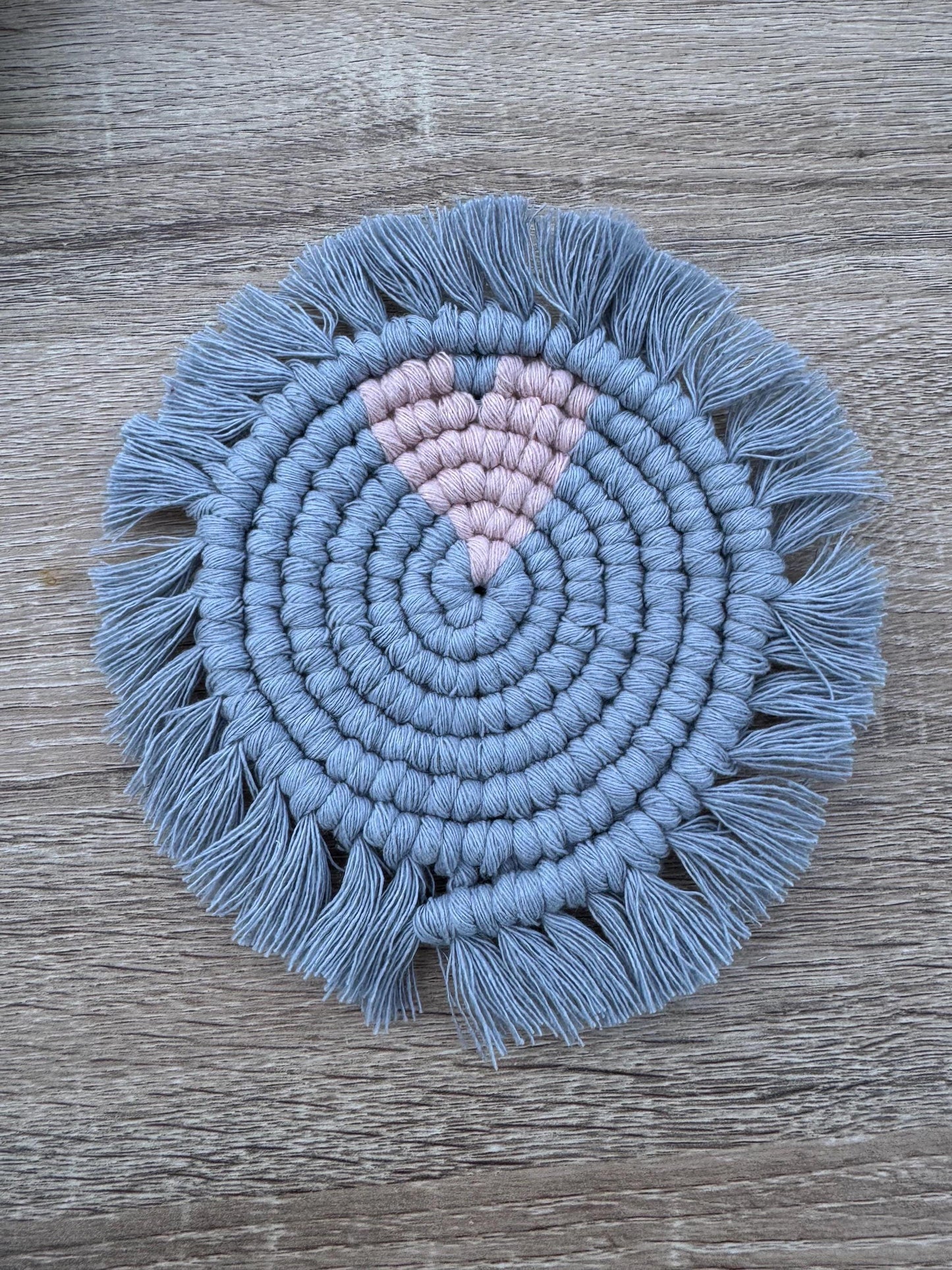 Handmade Macrame Heart Coaster | Ready-to-Post Studio Sample | Boho Home Decor | Valentine's Day Gift