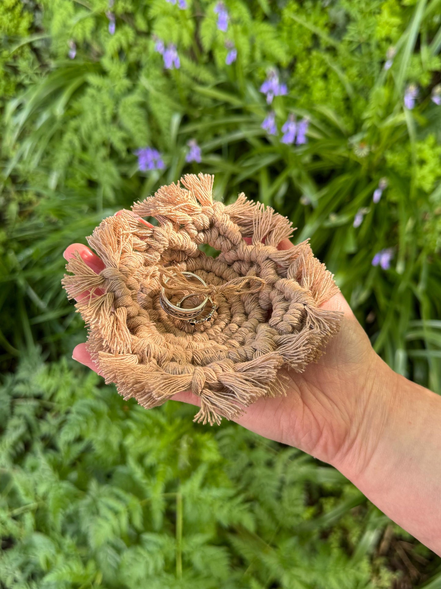 Handmade Macrame Wedding Ring Holder | Ready-to-Post Studio Sample | Boho Ceremony Keepsake