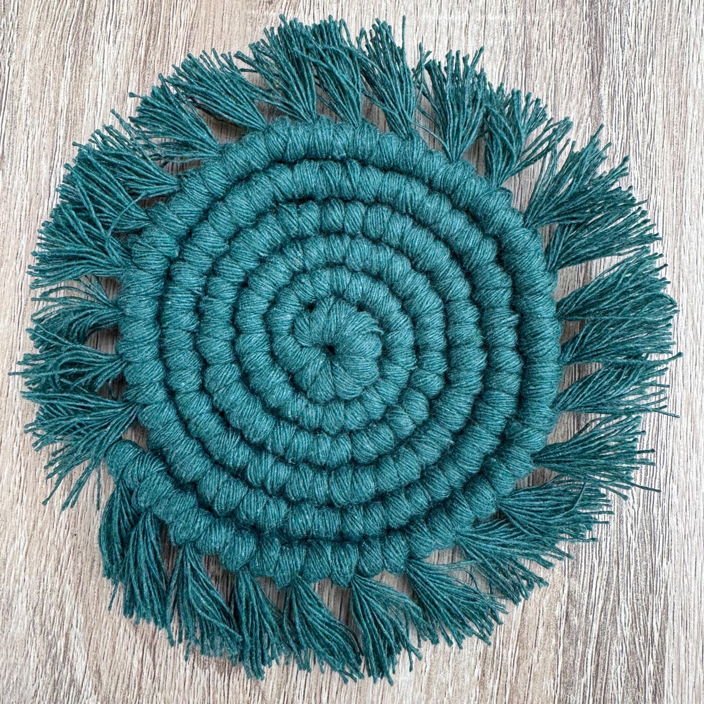 Handmade Macrame Coaster | Boho Cotton Mug Rug | 20 Colours Available