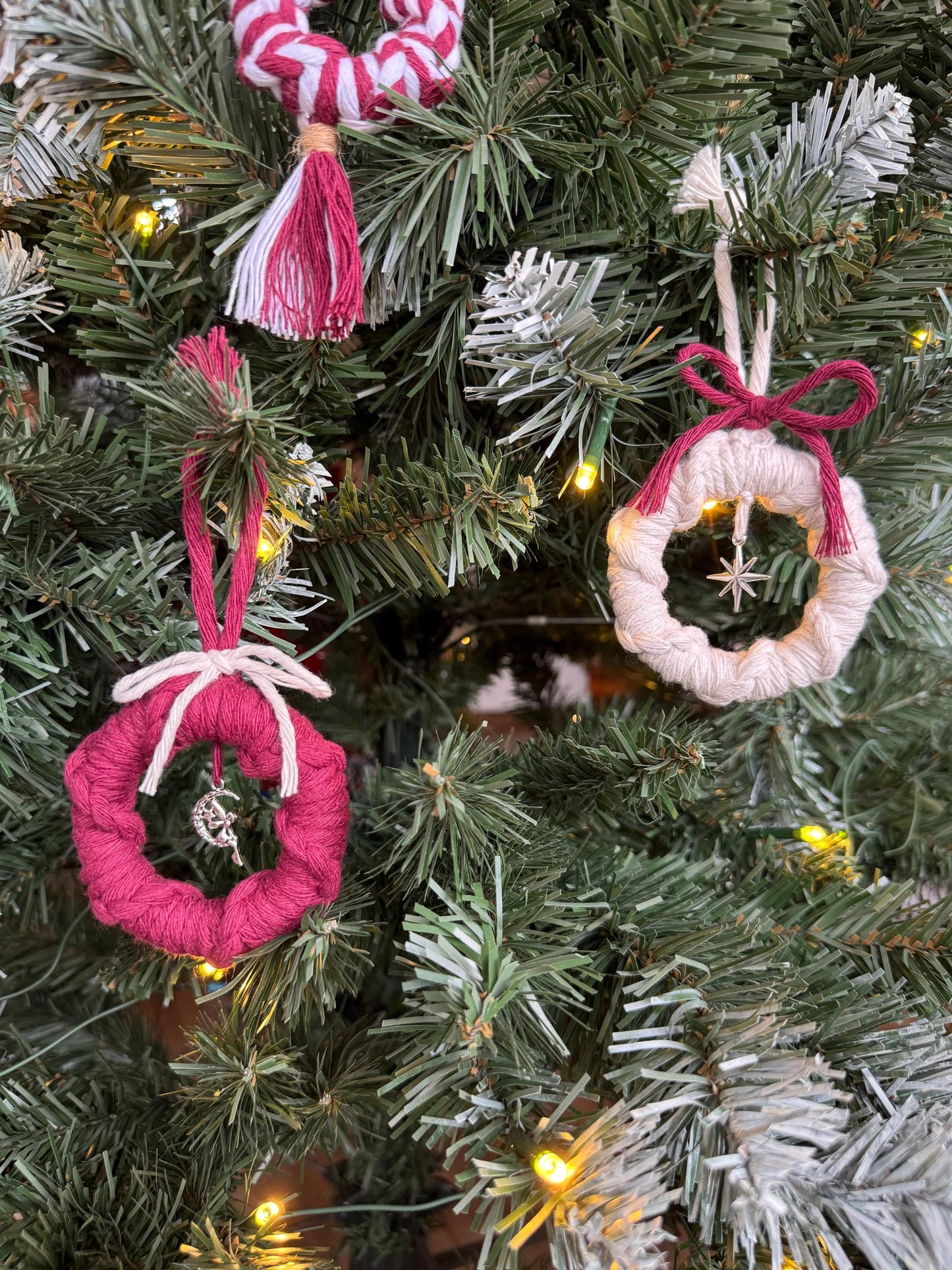 Macrame Star Ornament | Custom Handmade Christmas Decoration | Boho Bauble with Star Charm
