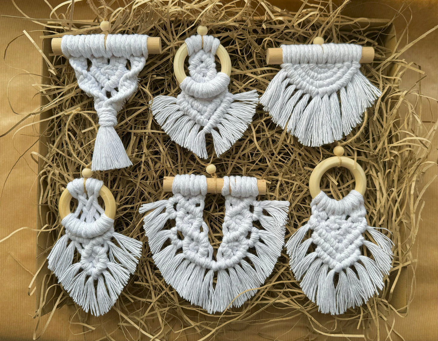 Handmade Macrame Christmas Ornaments | Boho Holiday Decor