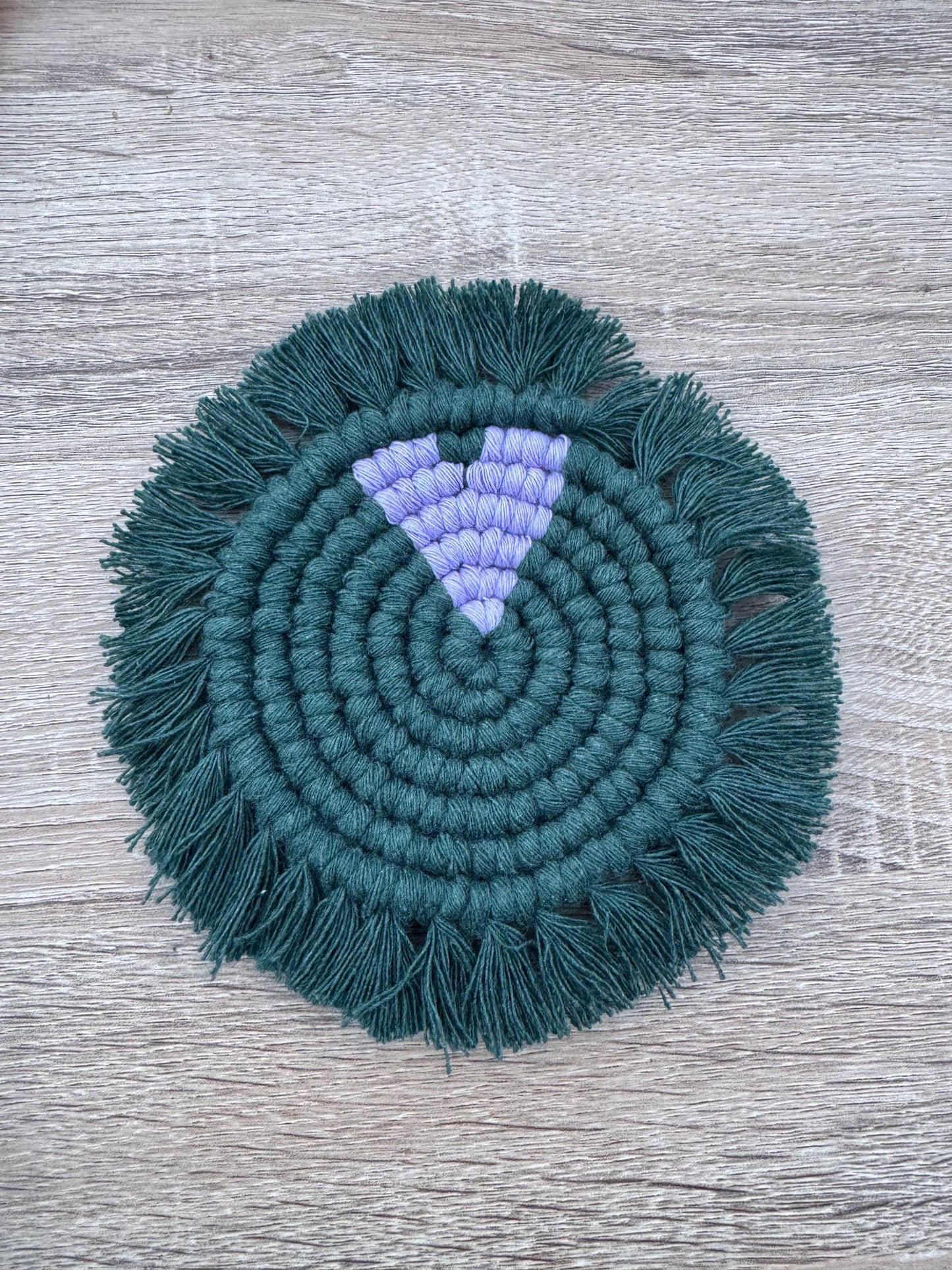 Handmade Macrame Heart Coaster | Ready-to-Post Studio Sample | Boho Home Decor | Valentine's Day Gift
