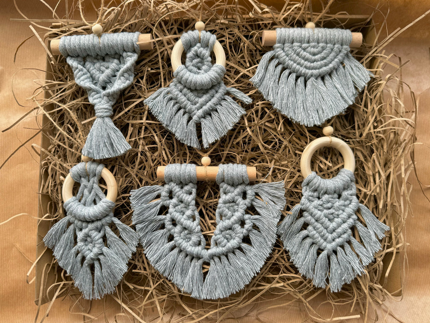 Handmade Macrame Christmas Ornaments | Boho Holiday Decor