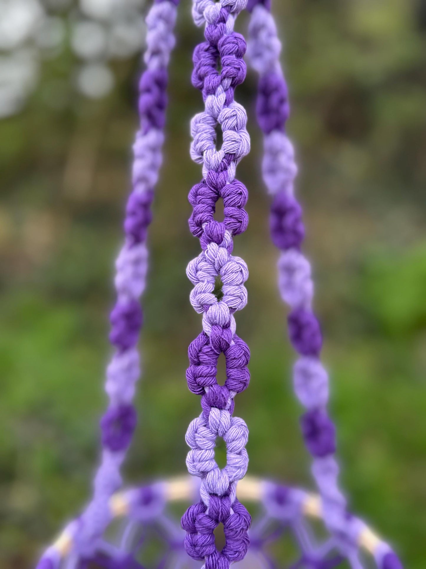 Floral Macrame Hanging Basket | Custom Coloured Plant Hanger | Handmade Decorative Fruit Basket with Tassel