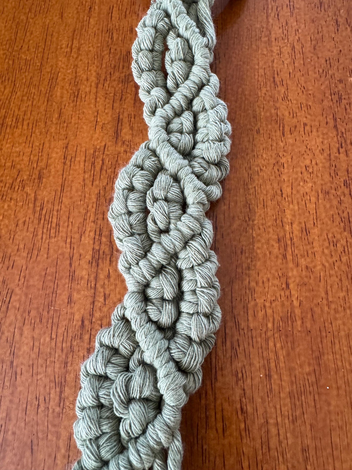 Green Macrame Tea Towel Holder | Ready-to-Post Studio Sample |  Boho Kitchen Decor