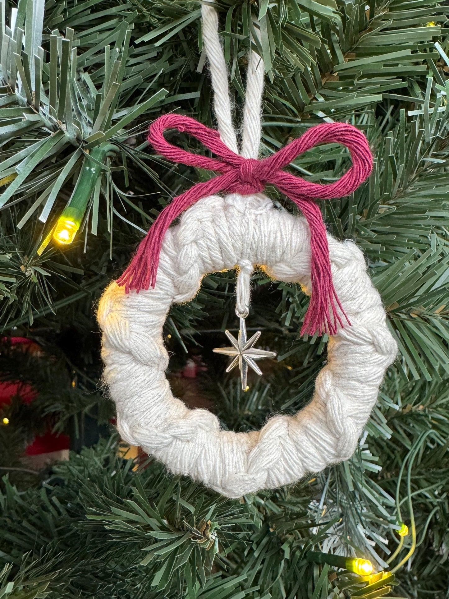 Macrame Star Ornament | Custom Handmade Christmas Decoration | Boho Bauble with Star Charm