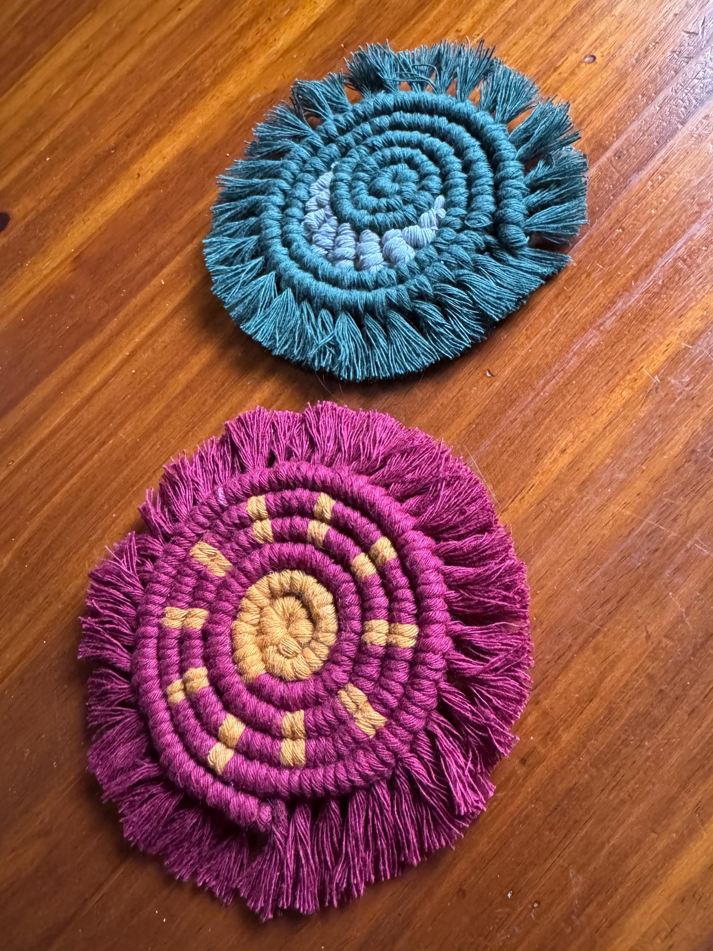 Custom Macrame Moon Coaster | Handmade Cotton Mug Rug | Boho & Celestial Home Decor