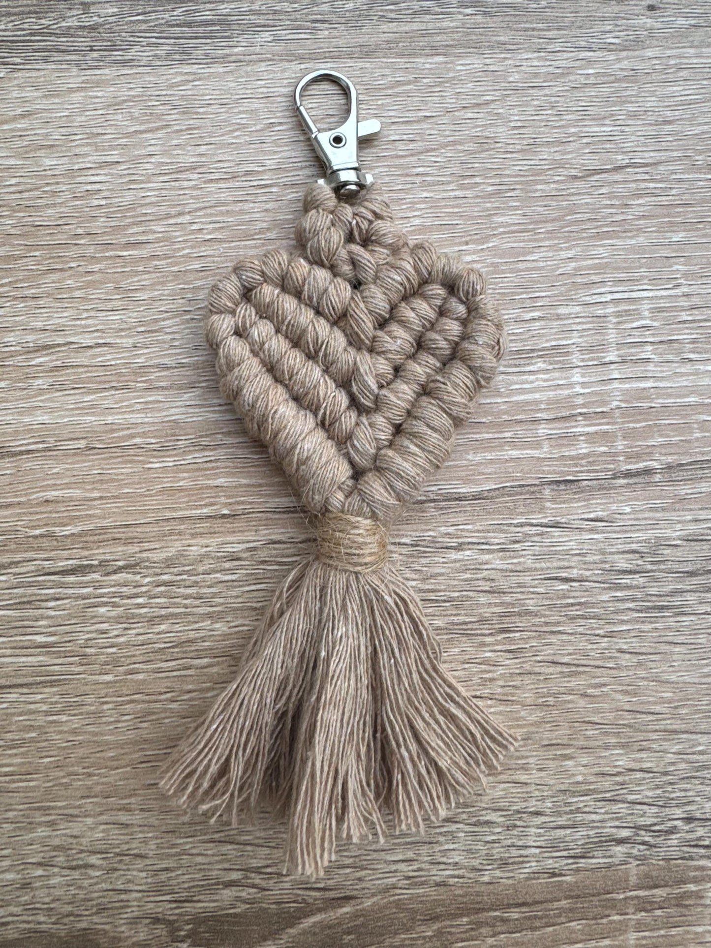 Macrame Heart Keyring | Ready-to-Post Studio Sample | Boho Valentine's Gift