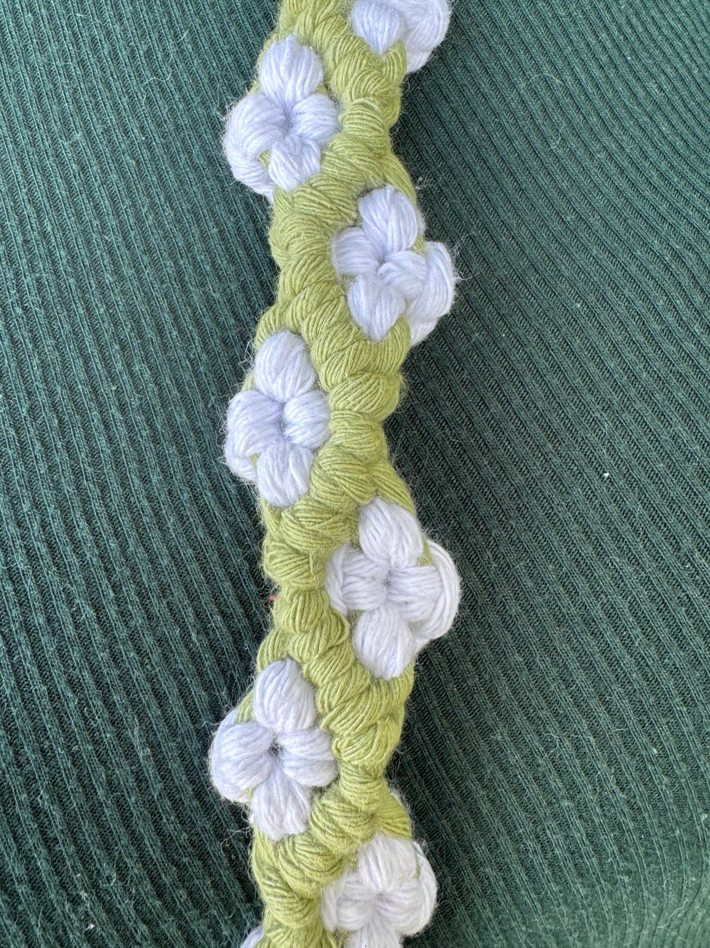 Green Floral Macrame Strap | Ready-to-Post Studio Sample | Handmade Boho Small Bag Accessory