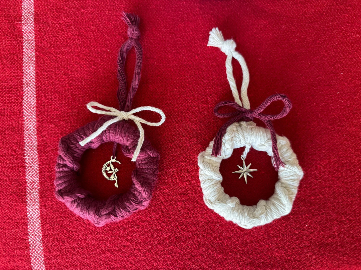 Macrame Star Ornament | Custom Handmade Christmas Decoration | Boho Bauble with Star Charm