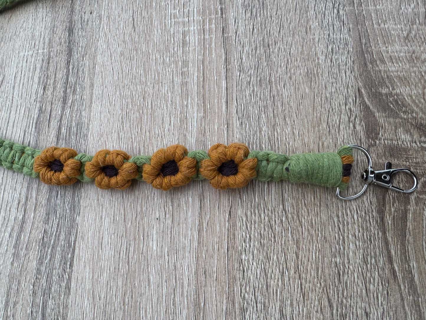 Sunflower Macrame Crossbody Strap | Ready-to-Post Studio Sample | Handmade Floral Small Bag Accessory