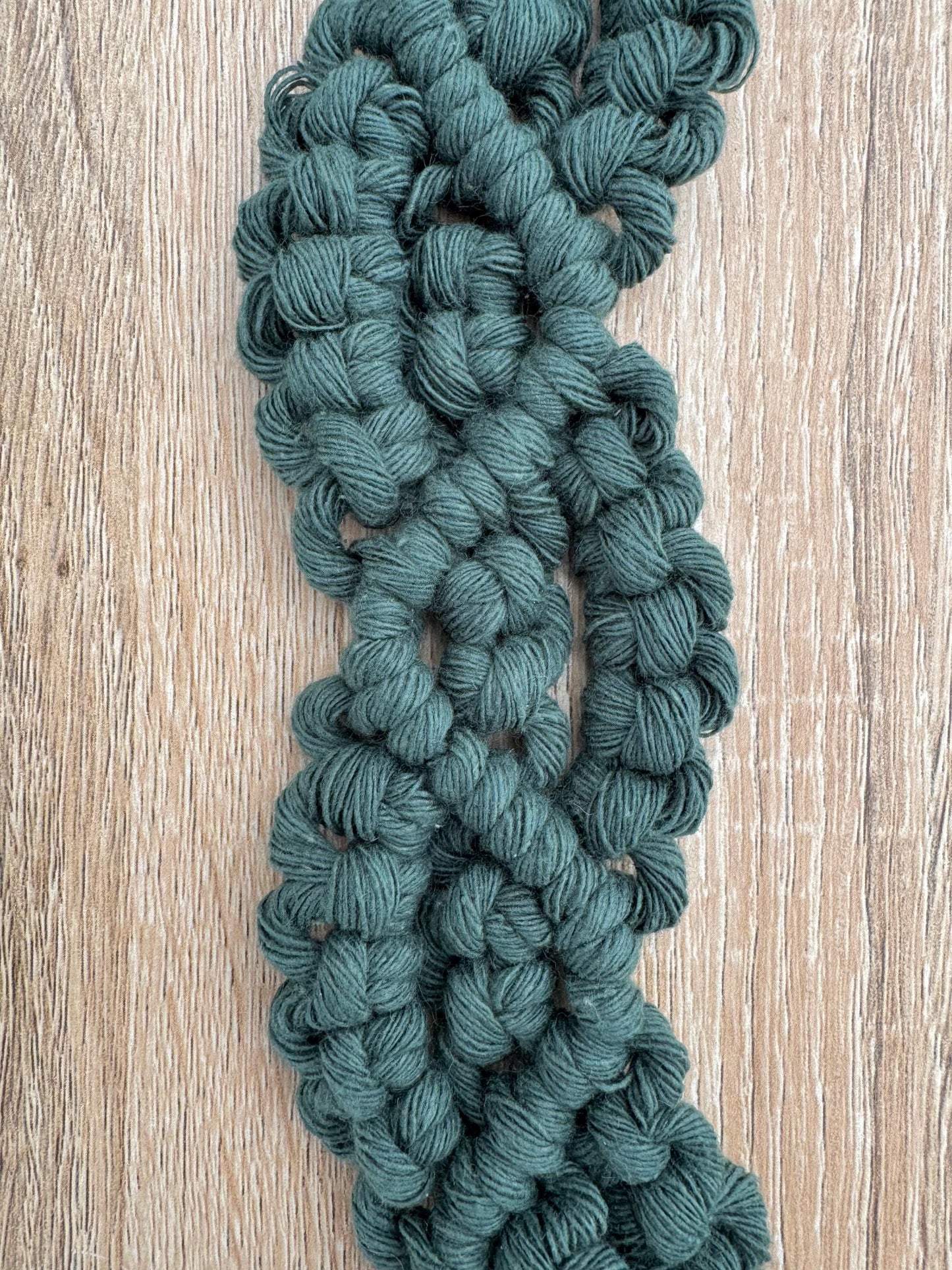 Dark Green Macrame Tea Towel Holder | Ready-to-Post Studio Sample |  Boho Kitchen Decor