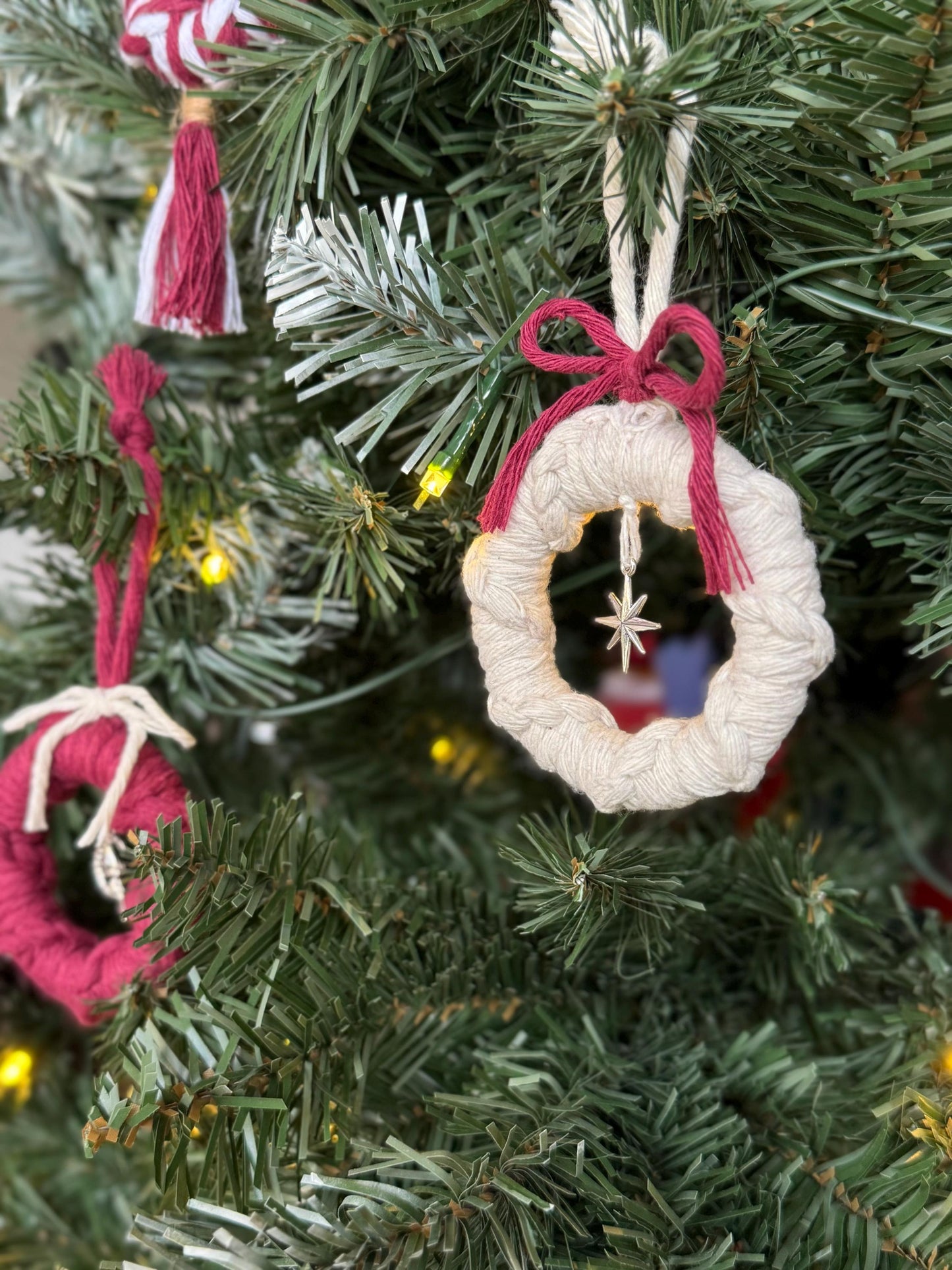 Macrame Star Ornament | Custom Handmade Christmas Decoration | Boho Bauble with Star Charm