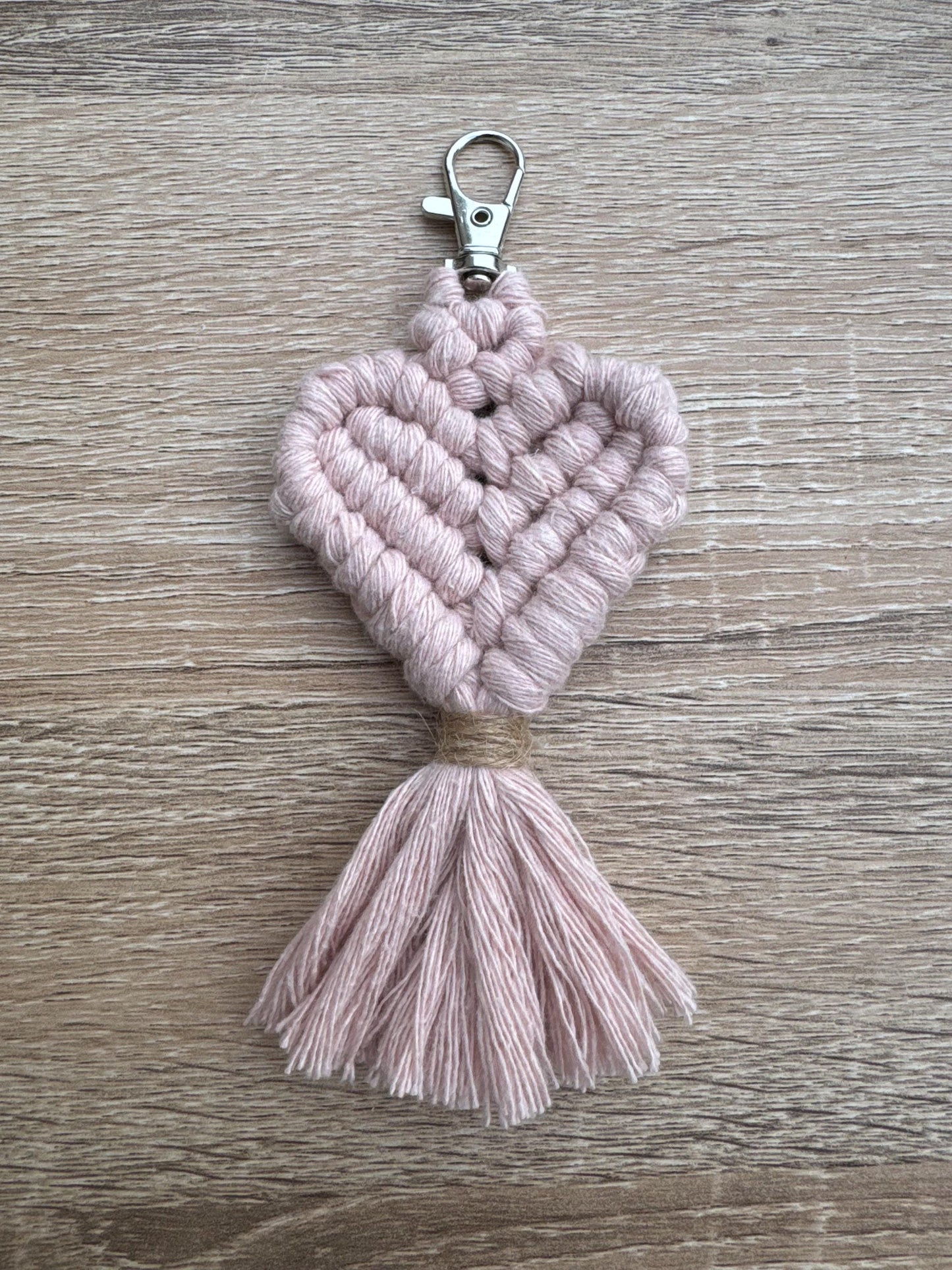 Macrame Heart Keyring | Ready-to-Post Studio Sample | Boho Valentine's Gift