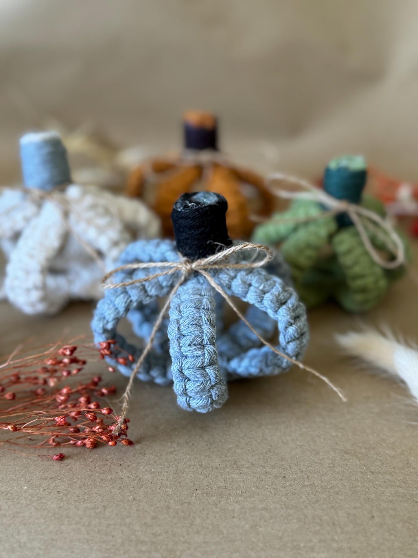 Handmade Macrame Pumpkin | Boho Halloween Decor, Autumn Centerpiece