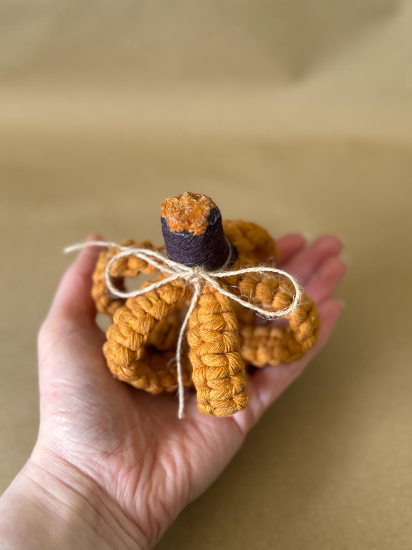 Handmade Macrame Pumpkin | Boho Halloween Decor, Autumn Centerpiece
