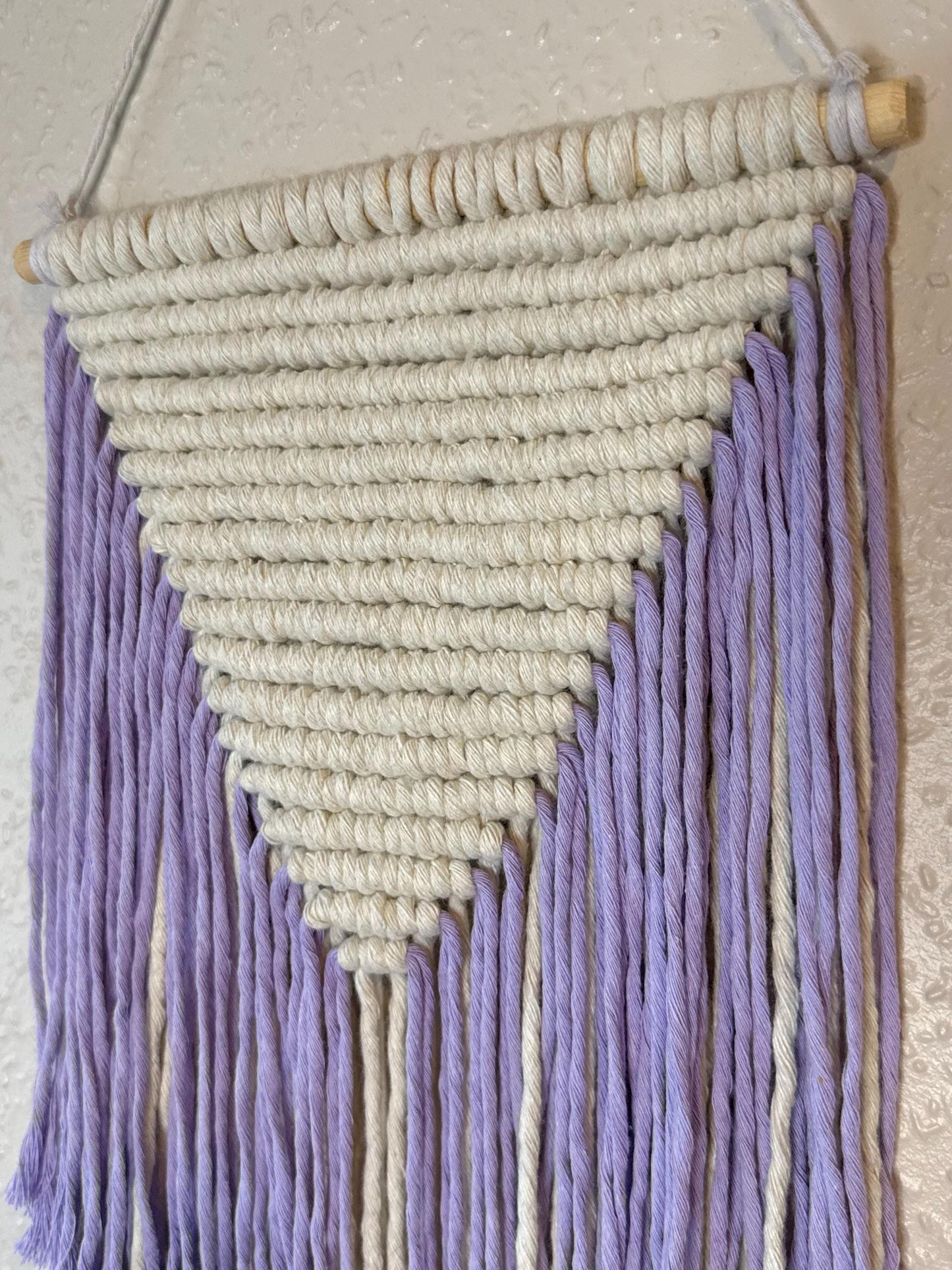 Lilac Macrame Wall Hanging | Handmade Geometric Fiber Art | Minimalist Boho Decor