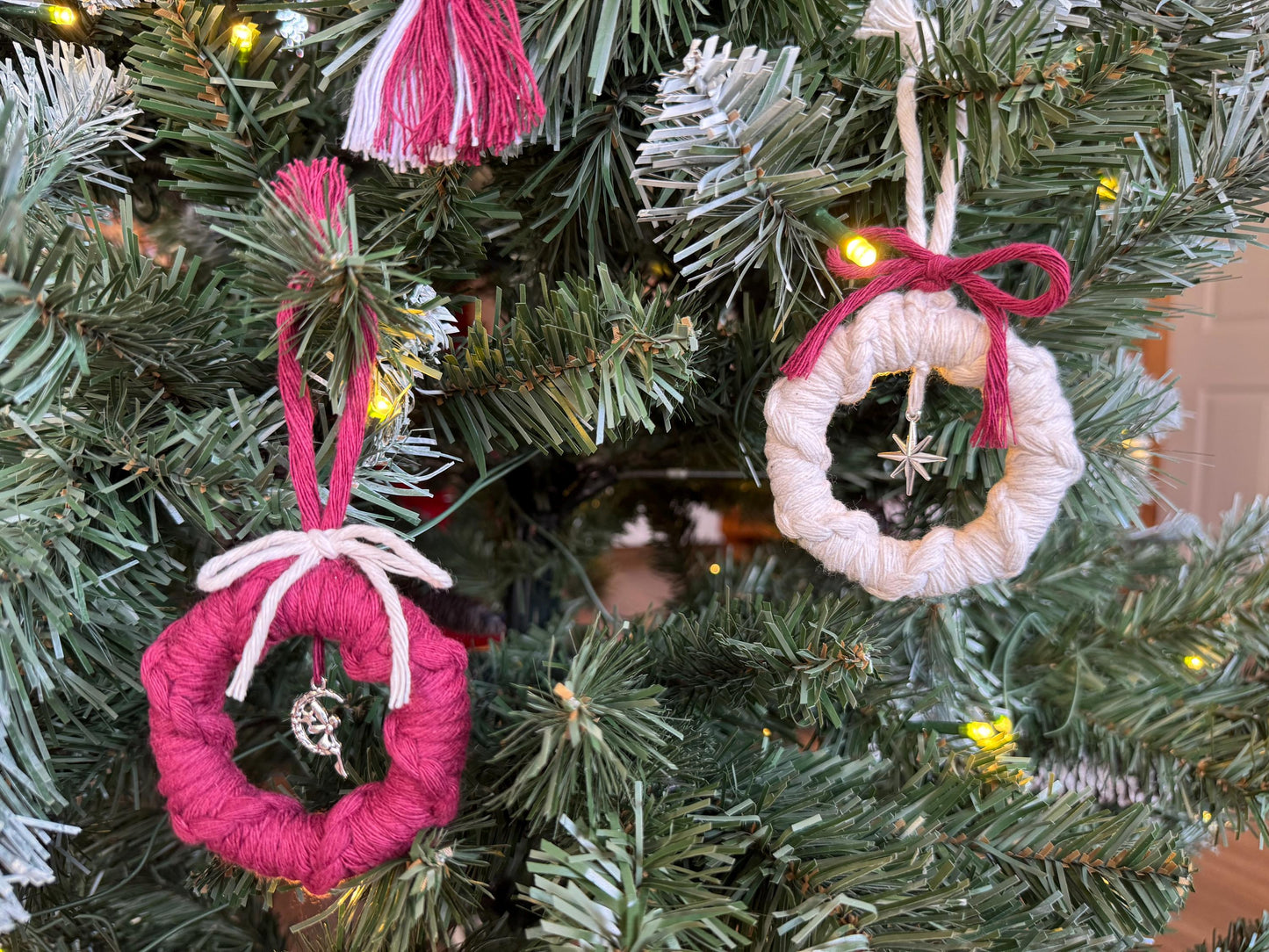 Macrame Star Ornament | Custom Handmade Christmas Decoration | Boho Bauble with Star Charm