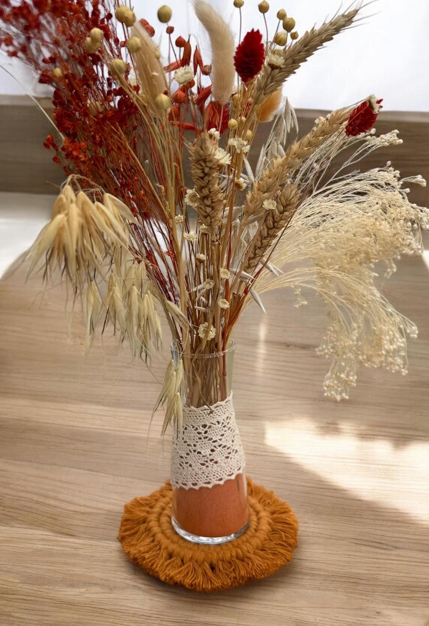 Handmade Macrame Coaster | Boho Cotton Mug Rug | 20 Colours Available