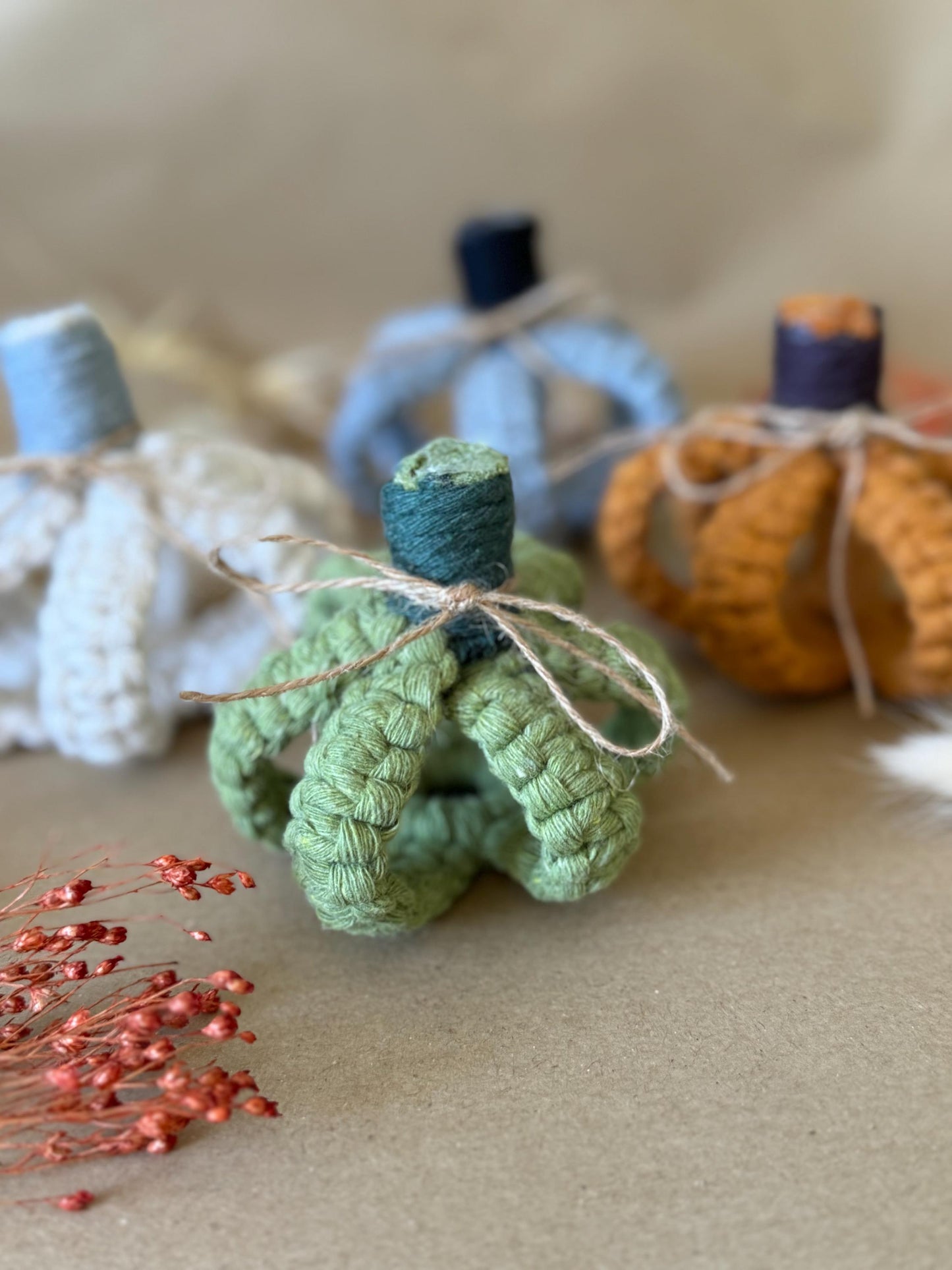 Handmade Macrame Pumpkin | Boho Halloween Decor, Autumn Centerpiece