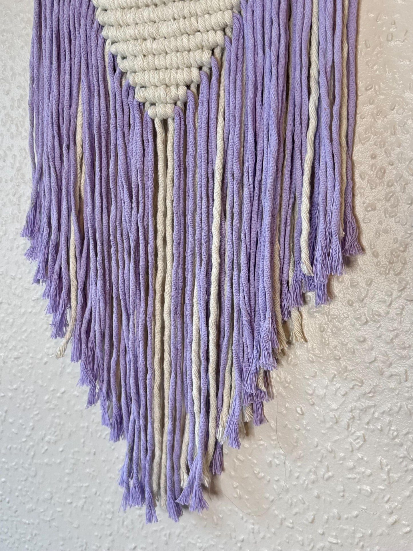 Lilac Macrame Wall Hanging | Handmade Geometric Fiber Art | Minimalist Boho Decor