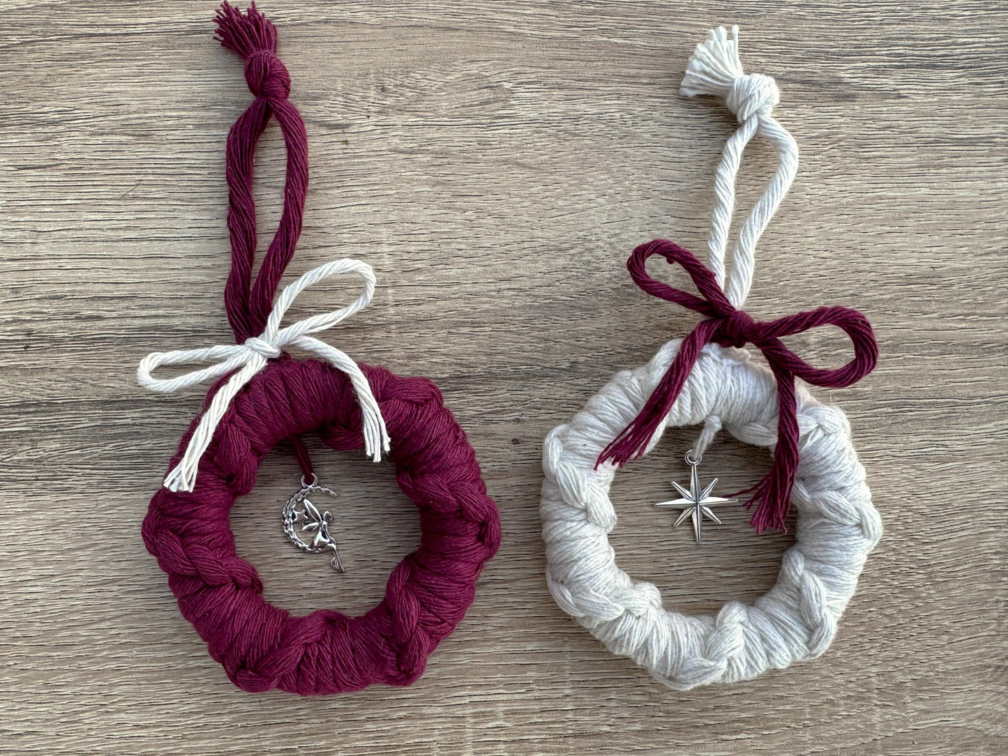 Macrame Star Ornament | Custom Handmade Christmas Decoration | Boho Bauble with Star Charm