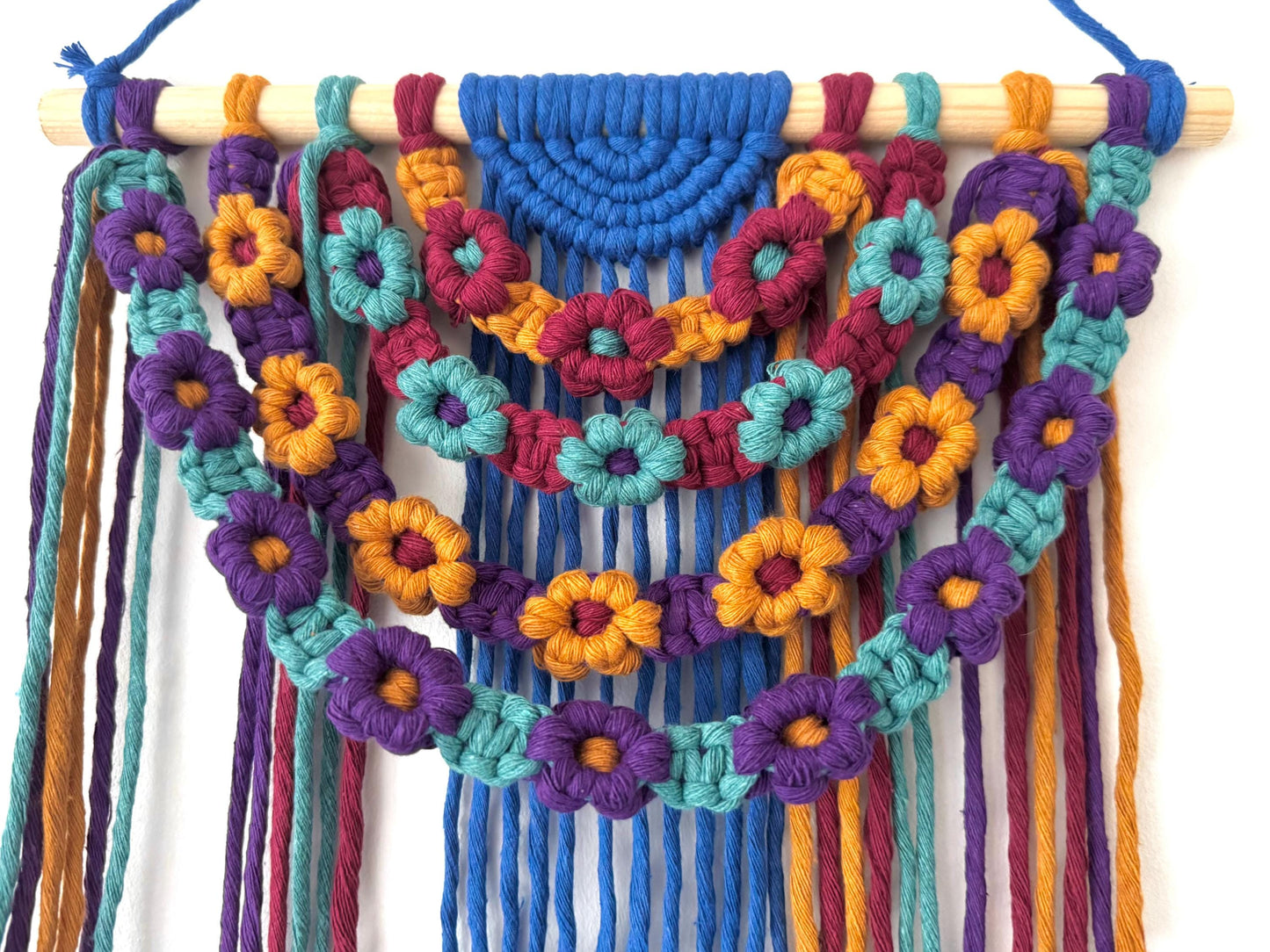 Floral Macrame Wall Hanging | Colourful Boho Home Decor