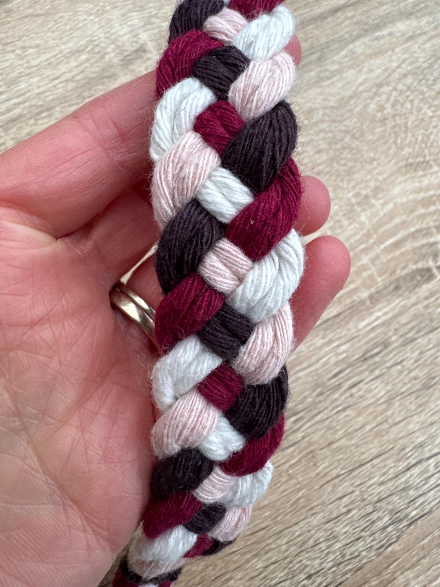 Handmade Braided Macrame Lanyard | Ready-to-Post Studio Sample | Cotton Cord ID Holder