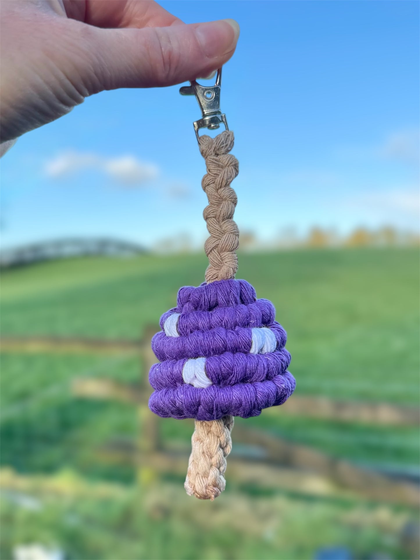 Macrame Mushroom Keyring | Handmade Cotton Toadstool Bag Charm