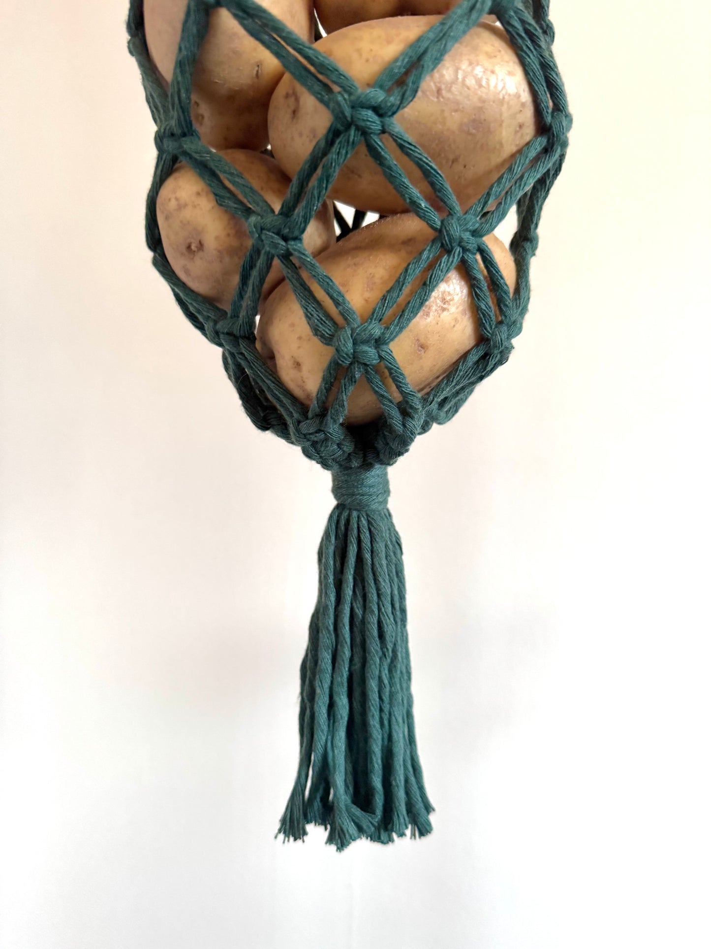 Macrame Fruit and Vegetable Hanger | Handmade Cotton Produce Bag | Boho Kitchen Storage