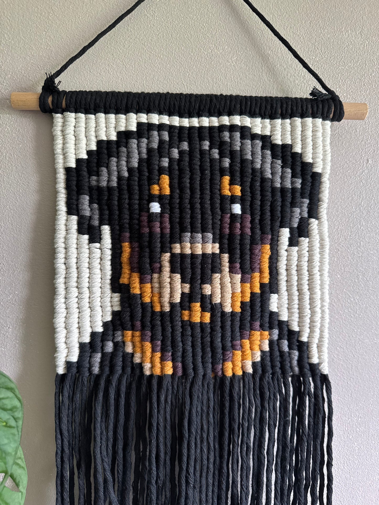 Rottweiler Macrame Wall Hanging | Handmade Dog Pixel Art | Rottweiler Gift | Pet Decor