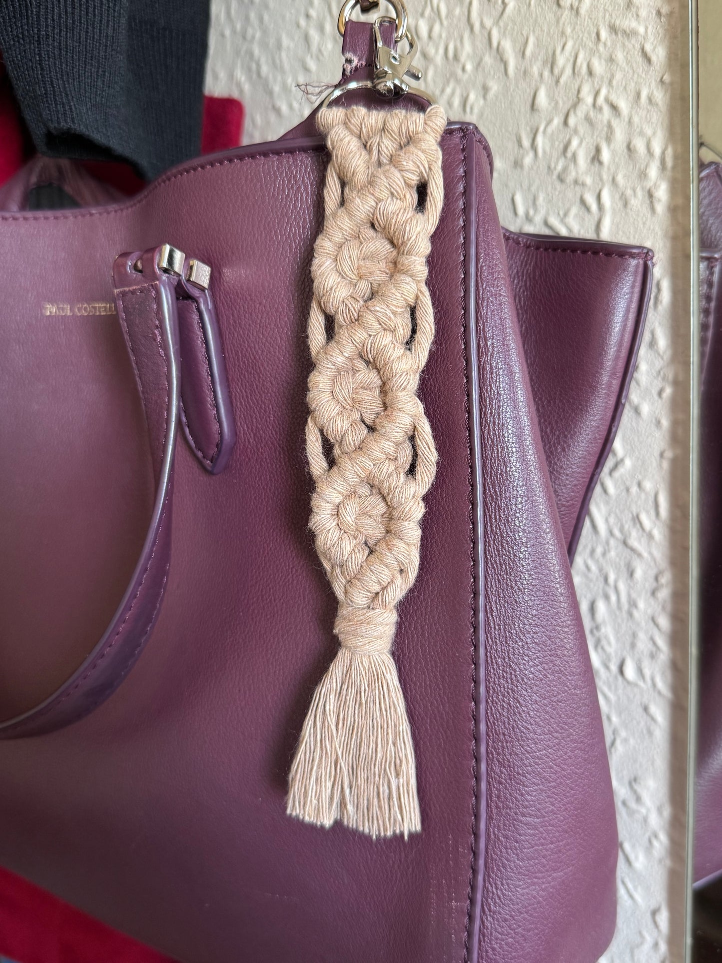 Macrame Keyring | Custom Knotted Boho Bag Charm