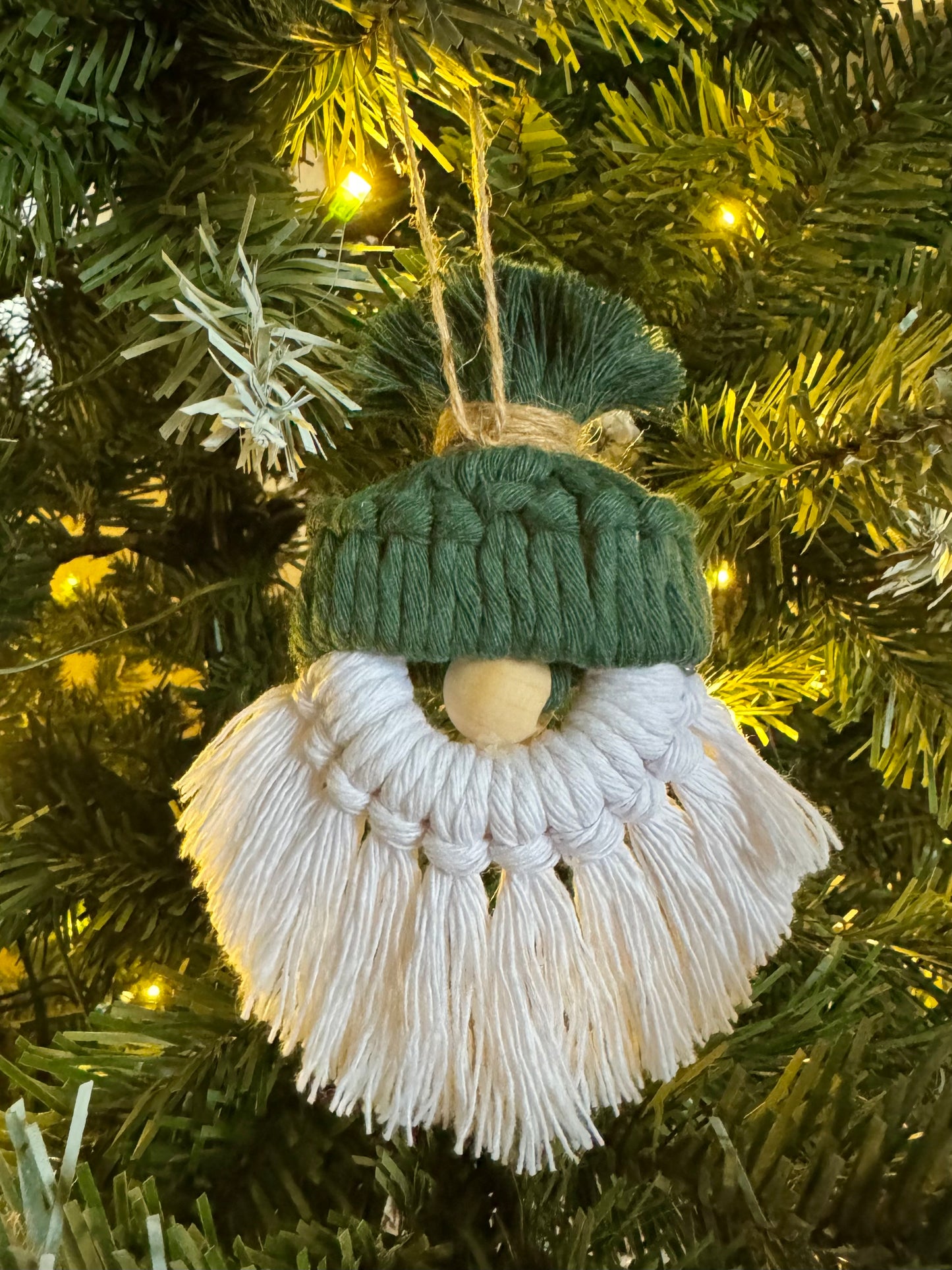 Handmade Macrame Christmas Ornament Set | Gnome, Reindeer, Star, Candy Cane, Wreath & Snowflake Tree Decorations