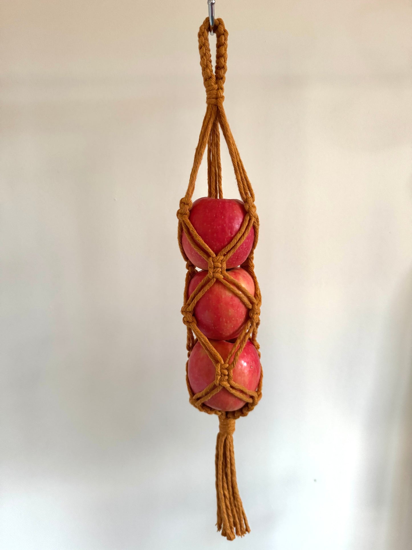 Macrame Fruit and Vegetable Hanger | Handmade Cotton Produce Bag | Boho Kitchen Storage