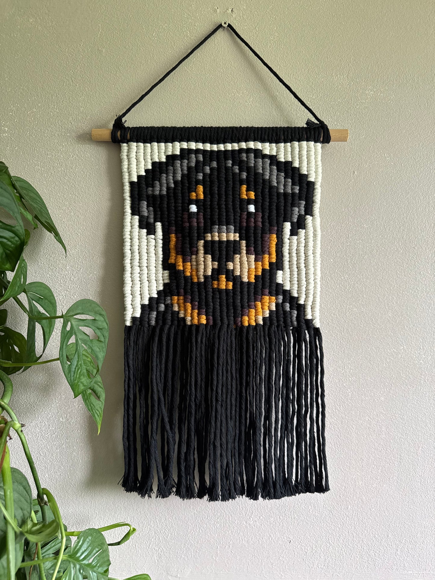 Rottweiler Macrame Wall Hanging | Handmade Dog Pixel Art | Rottweiler Gift | Pet Decor