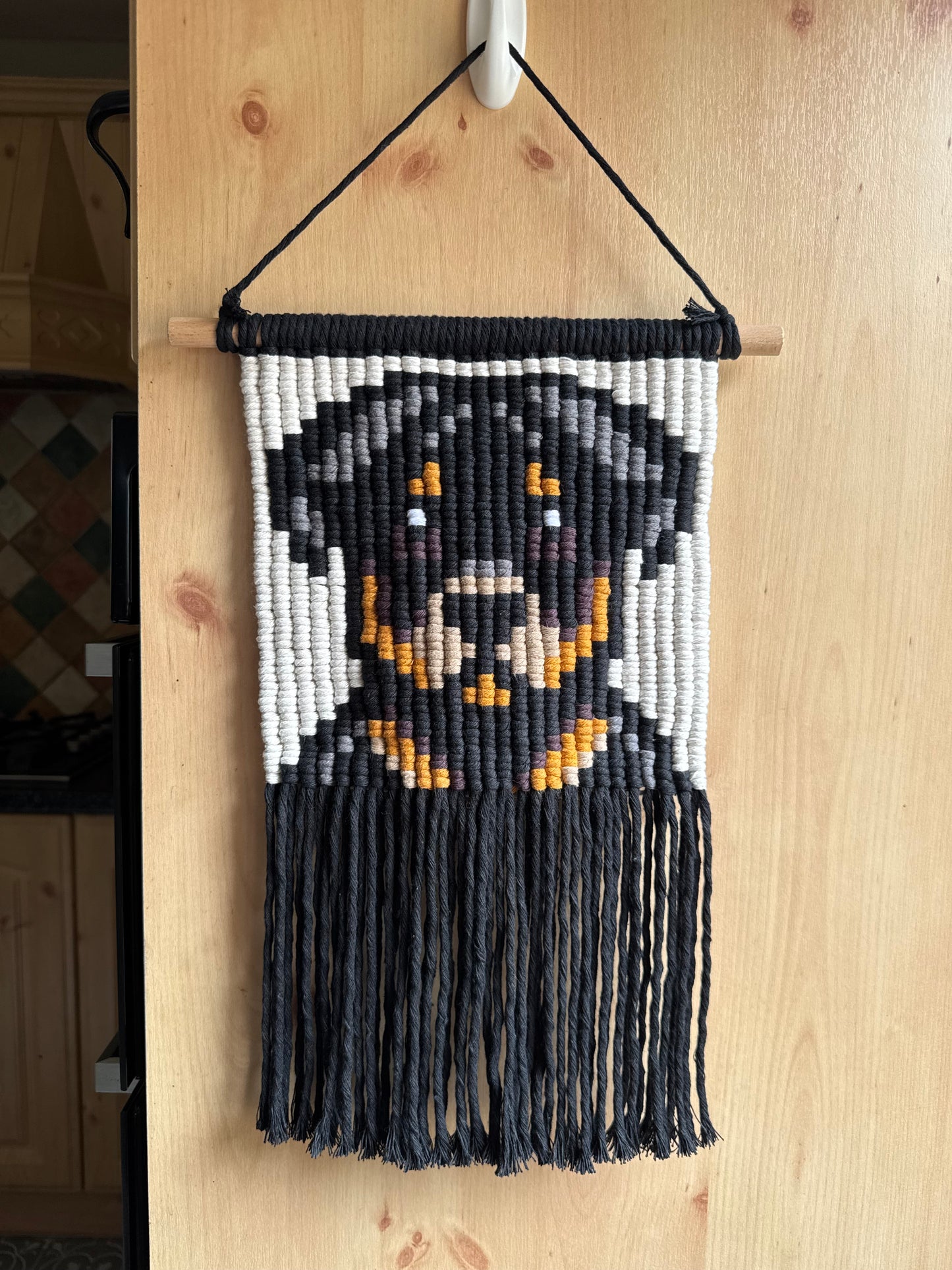 Rottweiler Macrame Wall Hanging | Handmade Dog Pixel Art | Rottweiler Gift | Pet Decor