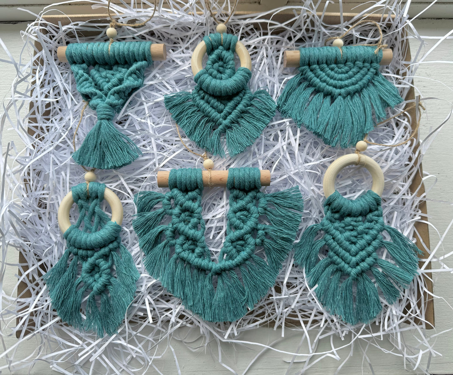 Handmade Macrame Christmas Ornaments | Boho Holiday Decor