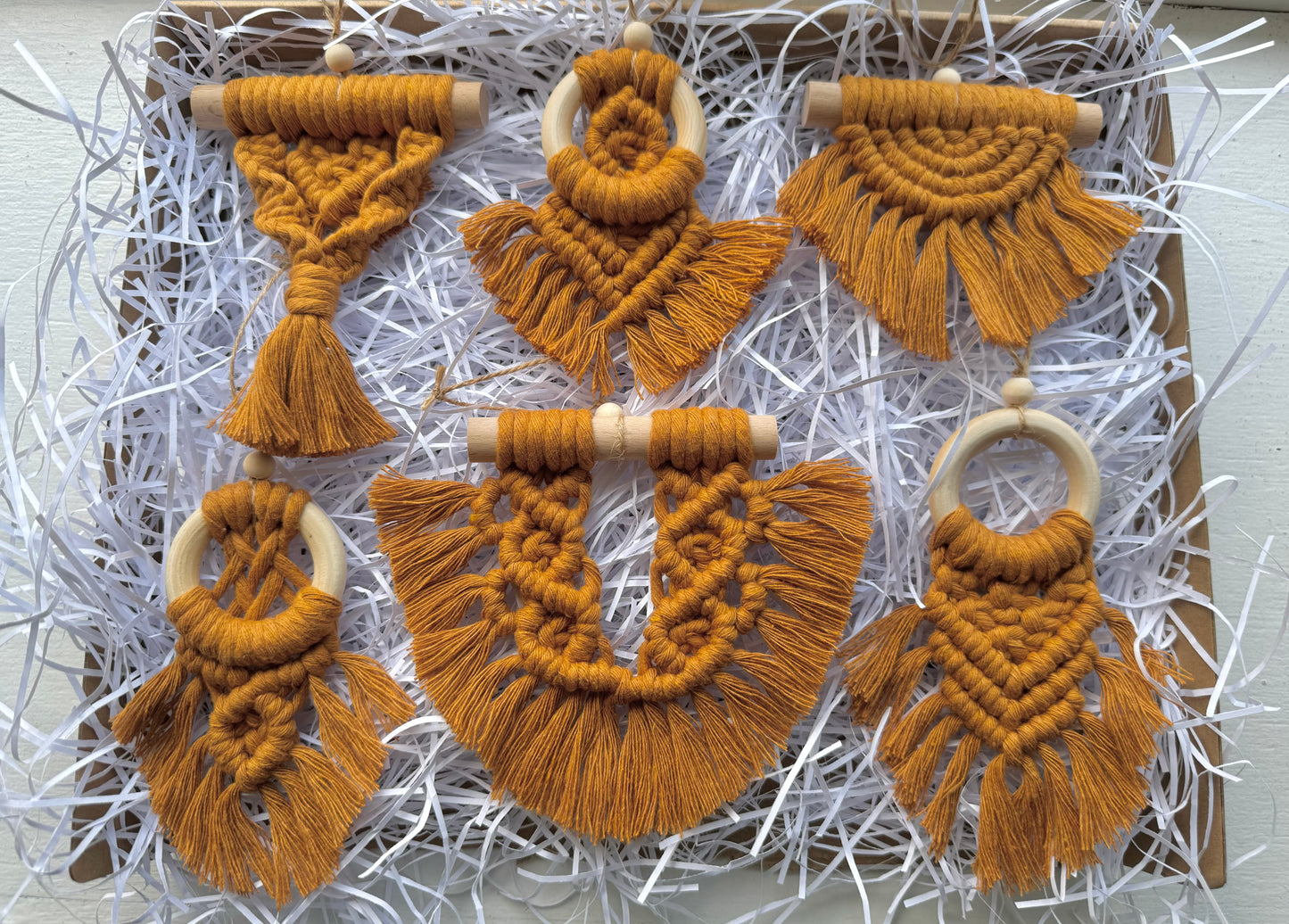 Handmade Macrame Christmas Ornaments | Boho Holiday Decor